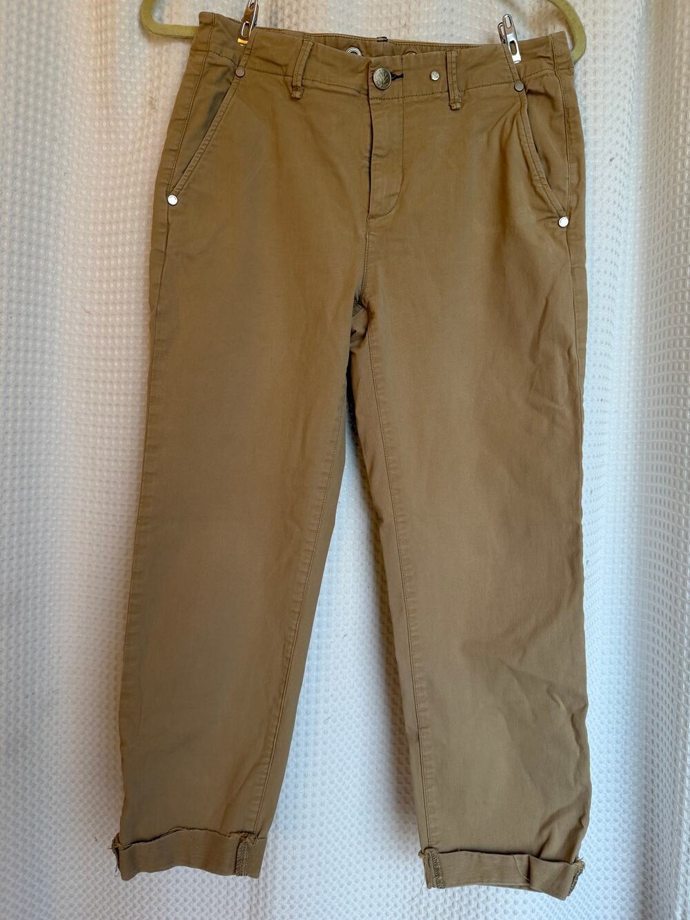 Rag & Bone Khaki Cropped Chino Pants | Size 26 | Tapered Ankle Fit